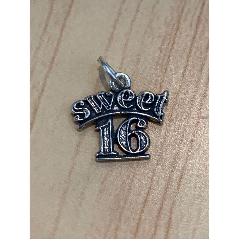 .925 Sweet 16  Sterling Silver Jewelry Charm